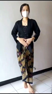 Atasan Kebaya Kutubaru Modern Warna Hitam / Kebaya Wisuda Elegan Model Bali / Kebaya Kartini Moderen Akad Amora