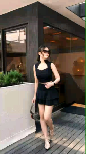 Eveline Neck Tanktop Scuba Premium Kekinian Viral Terlaris