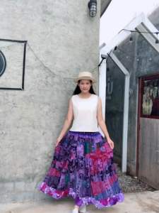 กระโปรงผ้าต่อสไตล์โบฮีเมี่ยน กระโปรงมาตาลดา