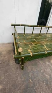 แคร่เตียงไม้ไผ่ ขนาด 100*180 สูง45 แข็งแรงทนทาน ลมควันกันมอด เคลือบเงา