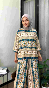 Zahra Setelan Saku Jumbo Rayon Premium Setelan Wanita Oneset Jumbo