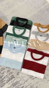 Kaos Anak Stripe Salur Heavywieght Baju Atasan Katun Premium 1-10 Tahun