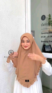JILBAB BERGO TALI CERUTY BABYDOLL 2LAYER CURLY TIFFANY IMPORT RUFFLE TERBARU SIMPLE PREMIUM BERKUALITAS