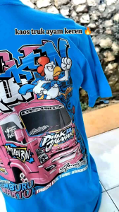 kaos truk ayam balap rfr 55 dewasa katun distro lembut pria sopir truk