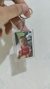 Siheppy Gantungan Kunci Akrilik Kotak Bening Custom Foto atau Gambar Suka Suka