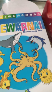 3 buku mewarnai binatang: Peliharaan, Liar & Air