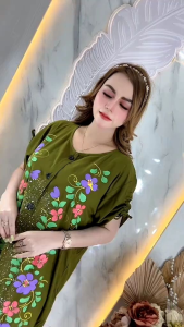 Daster Lukis kancing Ld 120 PB 115/Daster viral/ Daster kekinian /Daster sultan