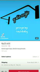 gantungan baju tempel dinding 20x50