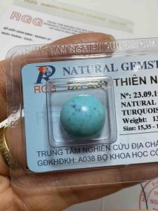 2309151-ĐÁ TURQUOISE NGỌC LAM ( THIÊN NHIÊN ) KHÔNG XỬ LÝ ĐÃ KIỂM ĐỊNH.