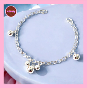 🌈AAbaby Galleries AA500 Original Baby Silver Anklet Bracelet Round Bells  Rantai Kaki/Gelang Bayi