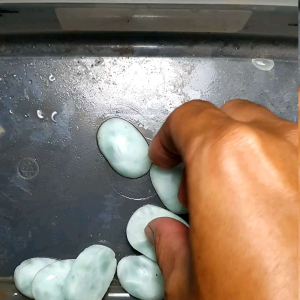 Bahan / Bongkahan Batu Akik Asli Natural Bulu Hanoman Biru Super Langka