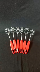 whisker kecil spiral kocokan telur / kue bahan stainless steel anti karat gagang plastik