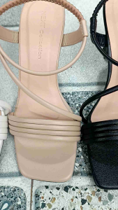 Dép nữ sandal cao gót quai dây hậu thun gót 7cm