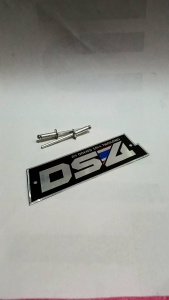 Emblem knalpot motor merek DS4 free paku rivet