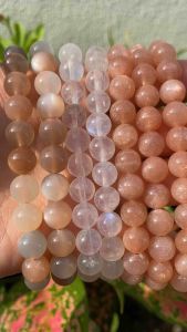 Natural Orange / Mixed Moonstone Bracelet 8mm