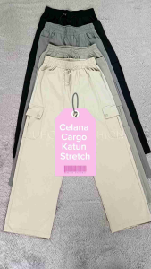 Celana Cargo Wanita Katun Strerch Premium Import