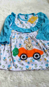 Gamis Bayi gamis Lebaran Bayi Perempuan Ukuran Allsize 0-12 Bulan Motif Rabbit CAR SNI
