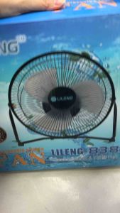 พัดลมตั้งโต๊ะ 10 นิ้ว รุ่นLileng-838 พกพาสะดวก มีแบตเตอรี่ในตัวชาร์จได้