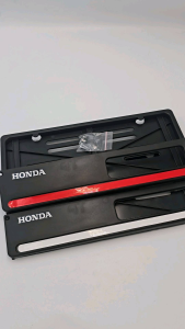 Dudukan Plat Nomor List Warna Dengan Stiker Hologram Honda - Cover Plat Nomor - Tatakan Plat Nomot Motor Universal Semua Motor