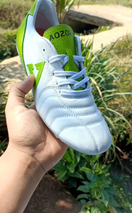 sepatu bola anak Aozora lugga fg white stabilo bahan kulit nyaman dipakai