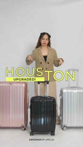 SWISHNAVY กระเป๋าเดินทาง ล้อลาก รุ่น HOUSTON 8805 ขนาด 20 24 28 นิ้ว วัสดุ PC 100% เรียบหรู มีสไตล์