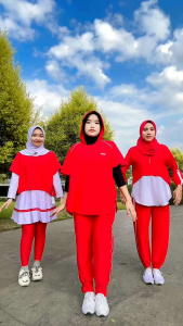 Namira sport 4 in1 baju olahraga wanita sport atasan jilbab inner dan celana