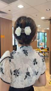 [13cm] Kẹp tóc nơ hoa bản to size lớn nhiều kiểu cho nữ kẹp tóc nhựa tiểu thư đính phụ kiện sau đầu