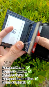[DPK STV] DOMPET PRIA MURAH BERKUALITAS DOMPET UANG LIPAT MODEL BERDIRI HITAM + BOX