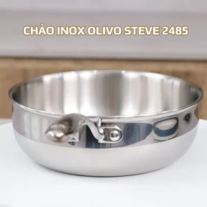 [CHÍNH HÃNG] Chảo Inox Sâu Lòng OLIVO STEVE 2485 - Đáy 4 Lớp - Size 24cm Cao 8.5cm - Thương Hiệu Mỹ 🇺🇸