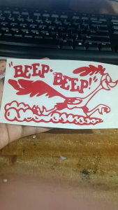 COD Stiker Cutting Variasi Keren Kartun Road Runner beep beep JDM untuk body mobil motor sepeda tepong vespa kaca visor Helm spakbord spion dinding aksesoris anti air Hologram Decal Vinyl