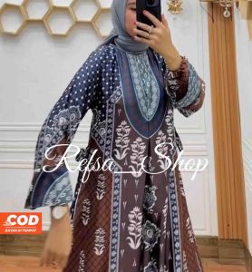 Dress Reflesia Premium Terlaris| Gamis Pesta Mewah Elegan| Ready Bahan Motif Terbaru| Busui Friendly