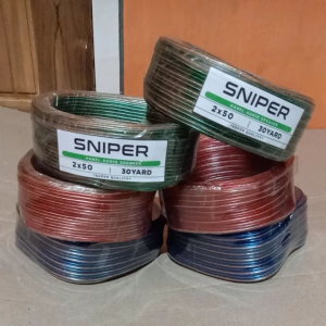 Kabel Listrik Serabut Dobel 2x50 30 Yard Merk Sniper Transparan Warna Random