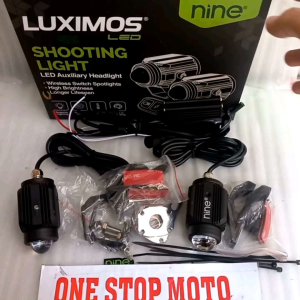 LAMPU TEMBAK SOROT LED W1 WIRELESS REMOT LASER 2 WARNA PNP TINGGAL PASANG ORIGINAL ORI ASLI LUXIMOS