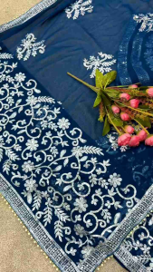 [PRE-ORDER] Ready Made Faux Georgette With Heavy Embroidered Plazzo ( Delivery 10 days )