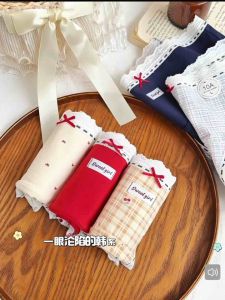 Hi.sweetie🎀[Ready Stock] Mid Waist Sweet Cute Cottagecore Style Panties Soft Breathable Comfortable Cotton Underwear