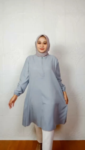 R.A.N coll-KIRANA: Tunik Jumbo Atasan Wanita Terbaru, Baju Muslimah Simpel, Pakaian Wanita Polos, Resleting Busui Wanita, dan Atasan Tunik Kekinian