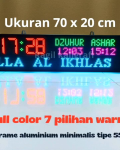 Jam Digital Masjid Full Color 70 x 20 cm - Jam Sholat Digital Full Color 70 x 20 cm - JWS P5 RGB