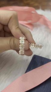 Tehina Trendy Korean Style Bohemian Flowers Shell C Shape Stud Earrings Women Valentines Day Special Gift Idea For Her Girlfriend