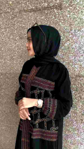 abaya gamis hitam bordir sehsa busui jetblack turkey umroh haji