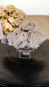 Natural Precious Pink Calcite Crystal Flower Druzy with Chalcopyrite/Quartz Ornament X02 #Calcite #Crystal #homedecor