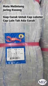 050 x 3" 3 1/2" 4" 4 1/4" 4 1/2" 5" 6" x 60MD x 91.4MTR Mata Melintang Fishing Net Jaring Pukat Ikan Jaring Kosong