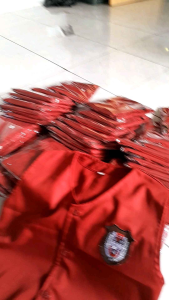 Rompi marun SD murah promo plus logo bordir