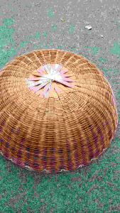 ฝาชีไม้ไผ่รมควัน ขนาด 25นิ้ว