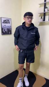 Moorvins jaket WindBreker bordir jacket Casual harver black