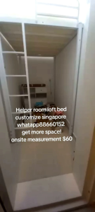 Loft bed customize for helper room singapore/store room bomb shelter/unity/helper/smaller kids room/study room