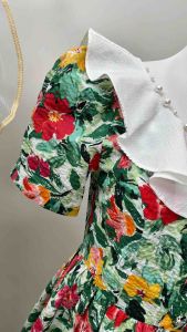 Floral Vintage Dress with Ruffle Collar – Sweet & Elegant Style