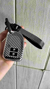 SARUNG CASING COVER PELINDUNG KUNCI REMOTE TOYOTA ALL NEW YARIS SMARTKEY 2TOMBOL CARBON CHROME