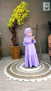dress gamis anak thalita set pasmina 1-5 tahun bahan jersey zoya