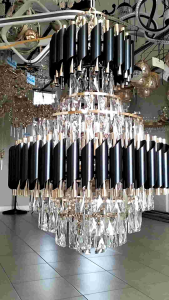 Goodjayalighting Lampu Gantung Crystal Modern 50cm Aluminium Besi Fitting E14 Stylish Mewah untuk Dekorasi Indoor Pencahayaan Interior kristal jatuh