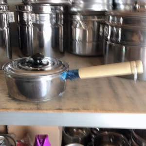 Panci Susu Stainles 16cm+Tutup Gagang Kayu Murah Tebal Cod